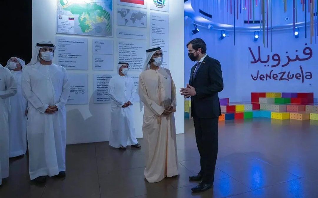 El Emir de Dubái, Su Alteza Real el jeque Mohammed bin Rashid Al Maktoum, visitó el Pabellón de Venezuela